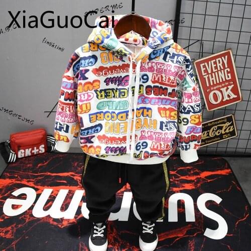 Kids Coats 2018 Spring and Autumn Kids Jackets New Fashion Fleece Boys Hoodies Sweatshirt Kids Pants Toddler Boys Clothing Set