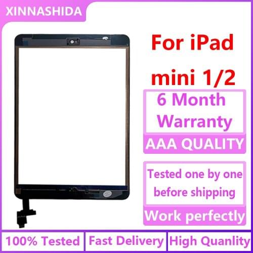 For iPad Mini 1/2 Touch Screen Digitizer with Key Button IC Cable for iPad Mini 1/2/3 A1432 A1454 A1455
