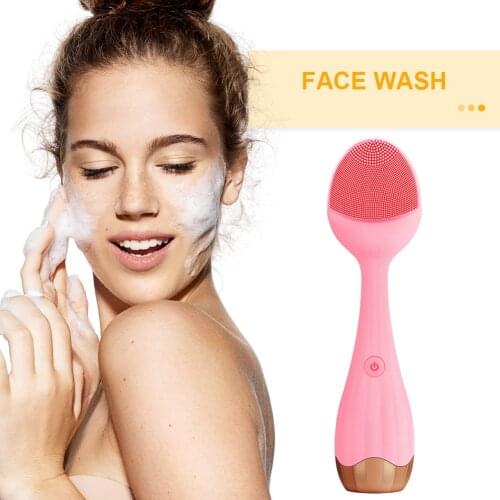 Electric Facial Cleansing Brush Waterproof Silicone Sonic Face Brush Handheld Cleaning Device Pore Cleaner Beauty Importer