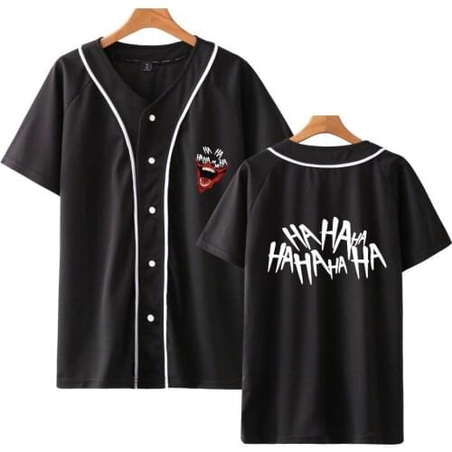 HAHA Joker Baseball T-shirt Funny Smile Print T Shirt Mens Summer Harajuku Tshirt Tops Plus Size T shirts fashion Clothing