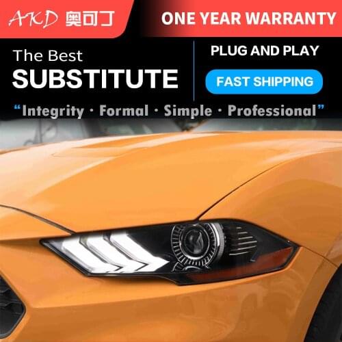 2 PCS Car Lights automotive Parts For Ford Mustang 2018 2019 Head lamps LED Headlight LED Dual Projector FACELIFT