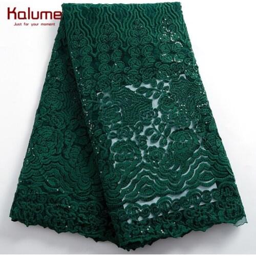 Kalume African Net Lace Fabric Tissue 2021 High Quality French Nigerian Lace Fabric New Designed Tissue For Wedding Dress H2431