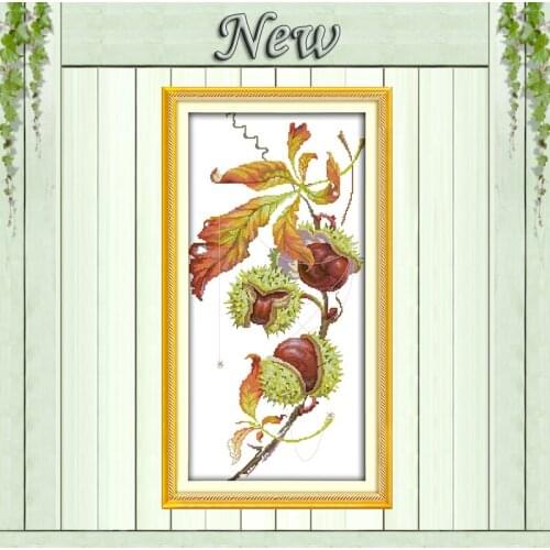 Chestnut tree home decor diy counted printed on canvas needlework embroidery Set DMC 11CT 14CT Cross Stitch kits Chinese