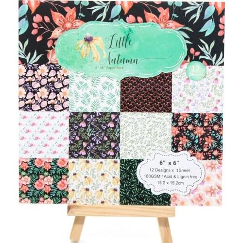 KSCRAFT 12pcs 6" Single-side Printed In Autumn pattern creative papercraft art paper handmade scrapbooking kit set book
