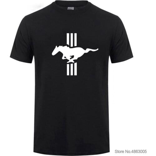 Men Printed Personality Mustang T-Shirt Short Sleeve Casual T Shirt New Summer Fashion Tshirt