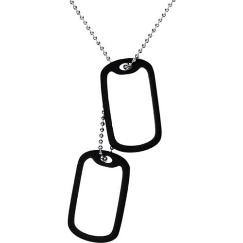 Men Jewelry Custom Dog Tag Pendant Necklaces Stainless Steel Pendants Military Army ID Tag Necklace Free Ball Chain