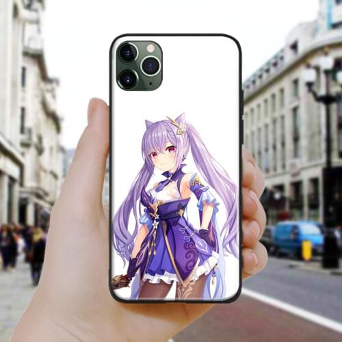 Keqing Genshin Impact art Soft Silicone Glass Phone Case Cover Shell For iPhone SE 6 6s 7 8 Plus X XR XS 11 12 Mini Pro Max