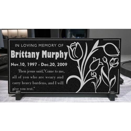 Natural Granite Memorial Stone, Personalized Gravestone Marker- Can Engrave Photo