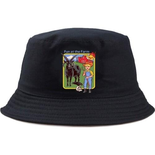 New Satan Demon Death Printing Bucket Hats For Women Men Cap Outdoor Sports sun protection Unisex Cap