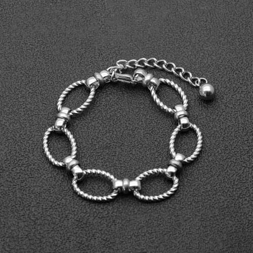 2019 New Round Wire Chain Bracelet Bangle Punk Stainless Steel Link Chain Bracelets for Men Women Wholesale Jewelry Gift 23cm