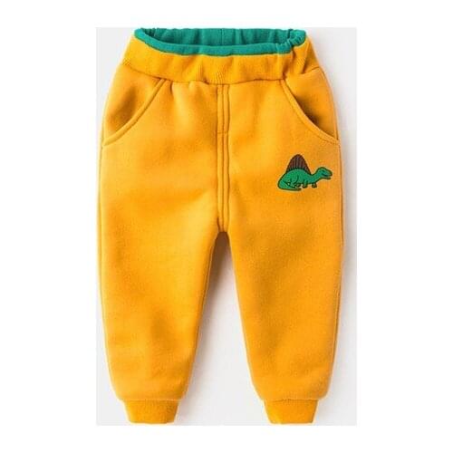 2020 new boys girls Plus cashmere exercise pants thickening Cotton winter dinosaur kids trousers baby harem warm kids clothing