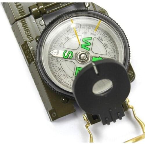 New Mini Military Camping Marching Lensatic Compass Magnifier Fast Shipping Wholesale Army Green Color 1Pc