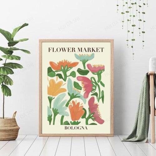 Flower Market Print, Poster, Flower Market Poster Bologna, Flower Wall, Flower Shop Sign, Flower Print, Florist Gift, Wall Art