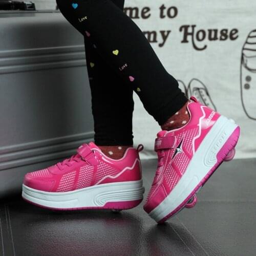 Roller Shoes For Children Tow Wheels Little Boys Girls Skates Kids 2021 Summer Fashion Sport Casual Wheelys Skating Sneakers