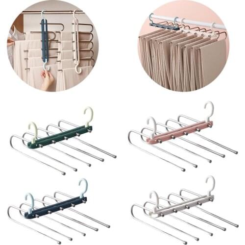Adjustable Non-slip Pants Rack Wardrobe Trousers er Space Saving er Organizer