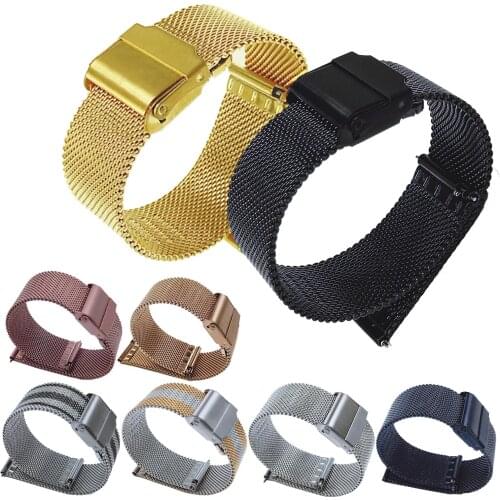 0.6Mesh Milanese Watch Band for Samsung Galaxy Watch 3 42mm/46mm/Active2/S3 Mesh Steel Bracelet for Huawei Watch GT2 46mm GT 2e