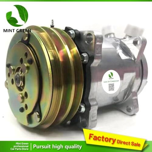For Tractor Excavator Heavy Duty Truck 12V / 24V 2 Groove V Blet Pulley AC Compressor sanden 5h14 Sanden 508 SD508