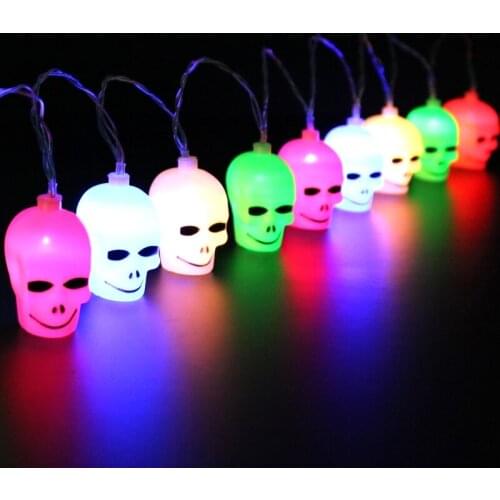 LED Skull Strip Light 1.5M 10Leds Holiday Lighting for Festival Halloween Decoration String Lamp Nightlights