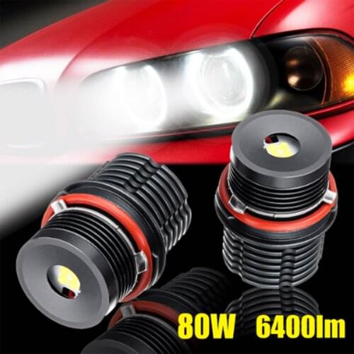 High Power White 6500K 40W/pcs LED Angel Eyes Halo Ring Marker Light Bulb Replacement for BMW E39 E53 E60 E63