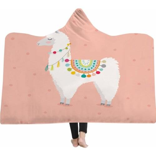 Cartoon Animal Hooded Blanket Printed Throw Blanket Hoodie Weighted Warm Blankets For Bed Thickened Home TZ-0011