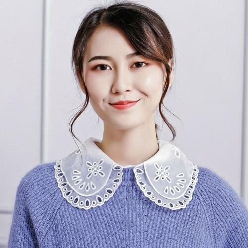 YSMILE Y Women Fashion Sweet Lace Floral Detachable Fake Collar Embroidery Hollow Out Personality Sweater Accessories For Lady