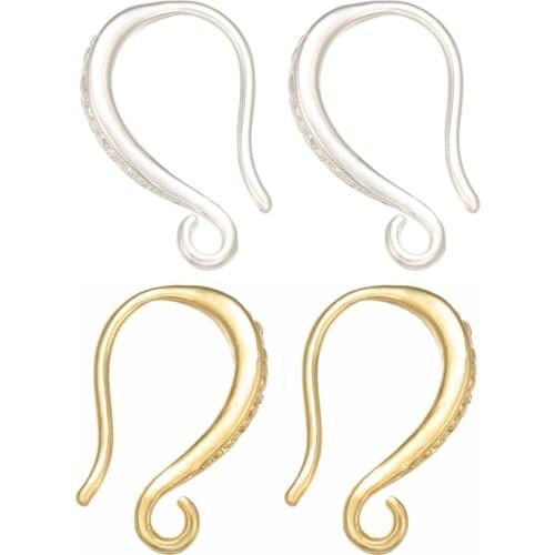 ZHUKOU two pair 10x15mm gold/silver color brass simple earrings hooks for women DIY handmade accessories for jewelry model: VE98