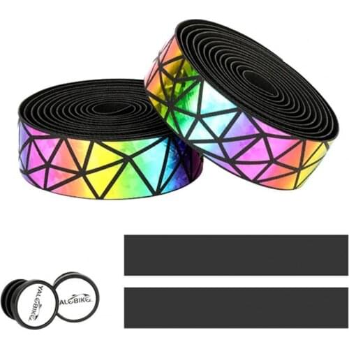1pc Handlebar Strap Triangle Pattern Shock absorption EVA Foam Faux Leather Road Bike Handlebar Bar Tapes for Mountain Bikes