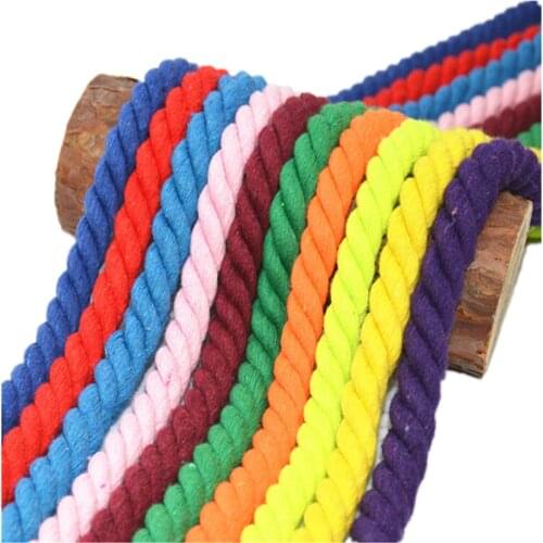 10mm Three-Strand Colored Cotton Rope Twisted Kindergarten Manual Diy Bundled Thick Rope10 Meters