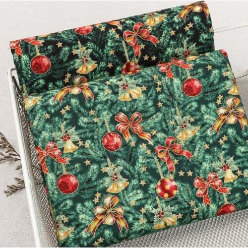 45cm*110cm/Piece,Cartoon Christmas Tree,Cotton Printing Cloth,Clothing Tablecloth, Curtain, Puppet Fabric, DIY Handmade Material