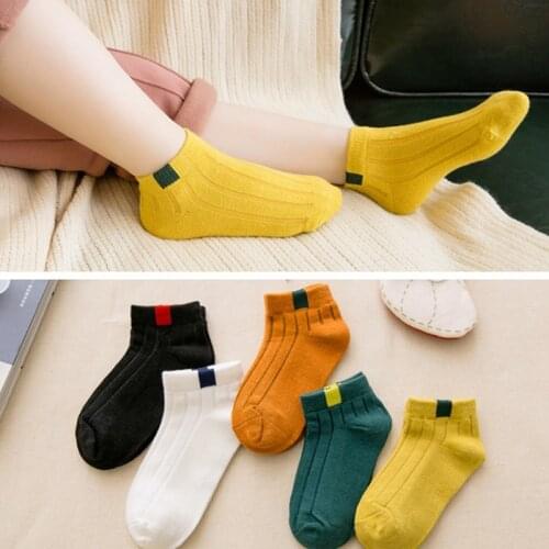 5 Pairs/Lot Cotton Children Kids Socks for Girls Boys Winter Fall Spring Wear Solid Color Fashion Sports Casual Socks Baby Kids