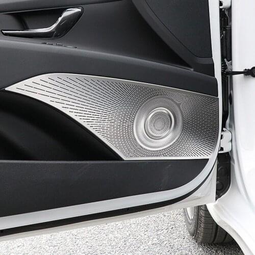 For Hyundai Elantra CN7 2021 Car Accessories 4pcs Car Door Audio Speaker Decor Cover Loudspeaker 3D Trim Sticker