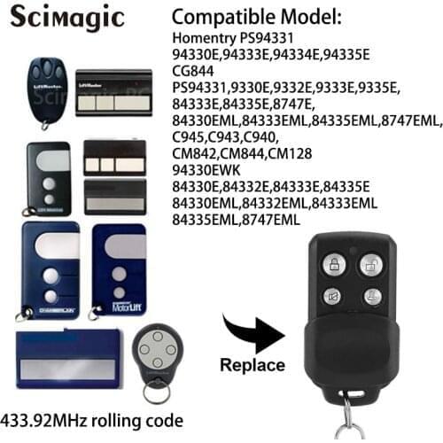Chambelain liftmaster door open transmitter remote control 1A563 9-7, 1A5477, 1A6487, 132B2372, D-66793