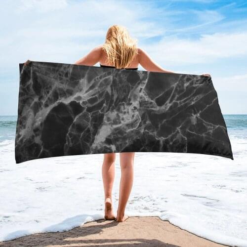 Black Marble Design Beach Towel Luxury Quick-dry Microfiber Bath Towels Yoga Mat Sport Swimming Towels
