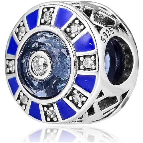CKK Silver 925 Jewelry Mosaic Blue Charm Fashion Beads Fits Original Bracelets Sterling Silver Making