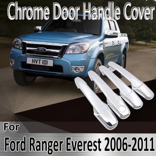 For Ford Ranger Everest 2006~20112007 2008 2009 2010 Stickers Decoration Chrome Door Handle Cover Refit Car Accessories