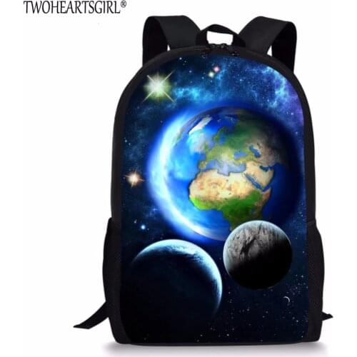 TWOHEARTSGIRL 3D Galaxy Star Children School Backpack Primary school Student Kids Rucksack High Capacity Bookbags 16inch Mochila