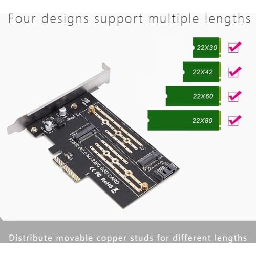 Add On Cards PCIE to M2/M.2 Adapter NVME/M2 PCIE Adapter SSD M2 to SATA PCI-E Card M Key +B Key Riser Card for BTC Miner