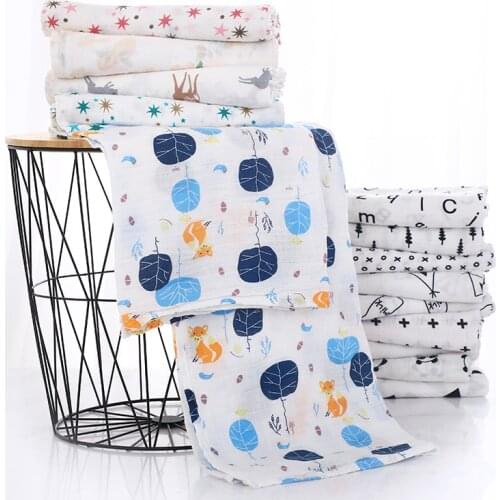 2 Layers Baby Blanket Muslin Swaddle Blanket Newborn Cotton Gauze Blanket Swaddling Blanket Baby Blankets Muslin Trolley Blanket