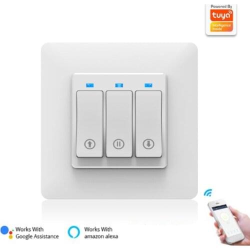EU Plug Electric Curtain Switch Dual-Channel Smart Life/tuya APP WiFi Remote Control Smart Curtain Switch Work With Alexa Google