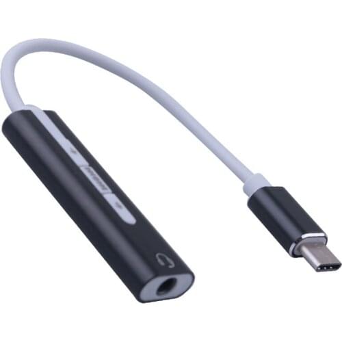 Elistooop USB Type C 3.1 Sound Card to 3.5mm AUX Stereo Earphone Headphone Jack Adapter External Cable Universal Type-C HIFI 7.1