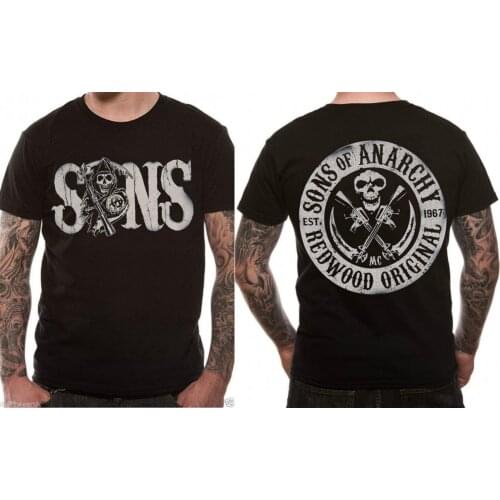 Circle Logo for Sons Of Anarchy, Printed Mens T-Shirt Reaper Samcro Summer Cotton Short Sleeve O-Neck Mens T Shirt New S-3XL
