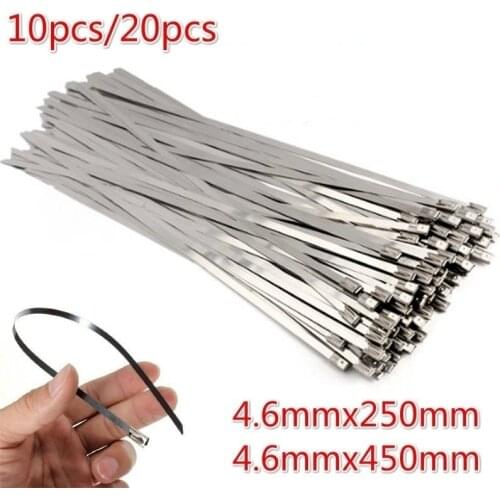 Hot Stainless Steel Cable Tie 4.6 MM Heavy-duty Self-locking Cable Tie Multi-purpose Metal Exhaust Winding Locking Cable Ties