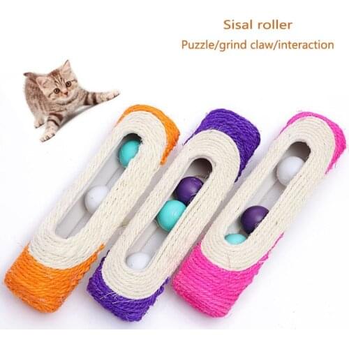 Cat toys, three rattle balls, sisal cat scratcher, funny cat ball, badminton pet toys