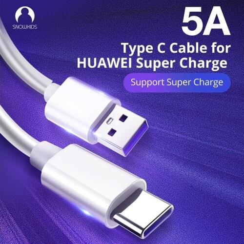 Snowkids 5A USB Type C Cable Fast Charging Type-C Kable for Huawei P30 P20 Mate 20 Pro Phone Supercharge QC3.0 USBC Cabo Data