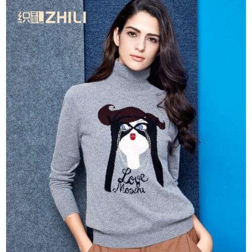 Turtleneck cashmere sweater pullover sweater cashmere sweater slim basic shirt autumn and winter female