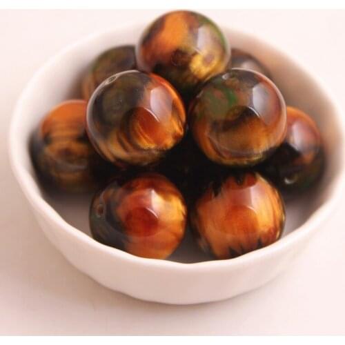 Kwoi vita AAA Quality 100pcs/lot 20mm Colorful Resin Coffee green Beads Chunky Acrylic beaded for jewelry making