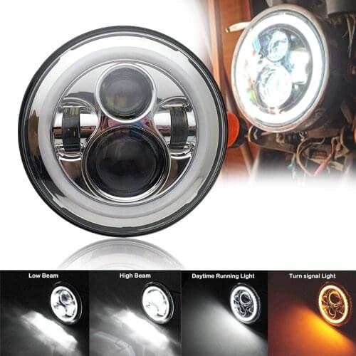 Motorcycle Bulbs Lighting 40W 7 Inches Black LED Headlight High Low For Motorcycle Projection Headlight Motorcycle Parts