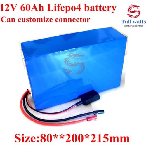 Lifepo4 12v 60ah Battery Pack 12v Lifepo4 Lithium Battery for 12v 1000w Electric Scooter Electric Motorcycle Tricycle + Charger