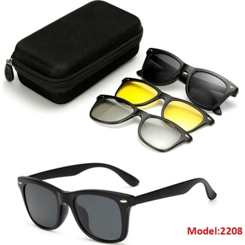 3D Magnetic Polarized Clip-on Driving Sunglasses Eyeglasses Frame Mirror Lens Sport Outdoor Glasses TR90 Frames Classic