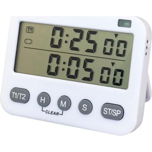 Magnetic Countdown Timer Dual Digital Timer, Digital Timer for Cooking w/ Seconds, w/ 3-Level Adjustable